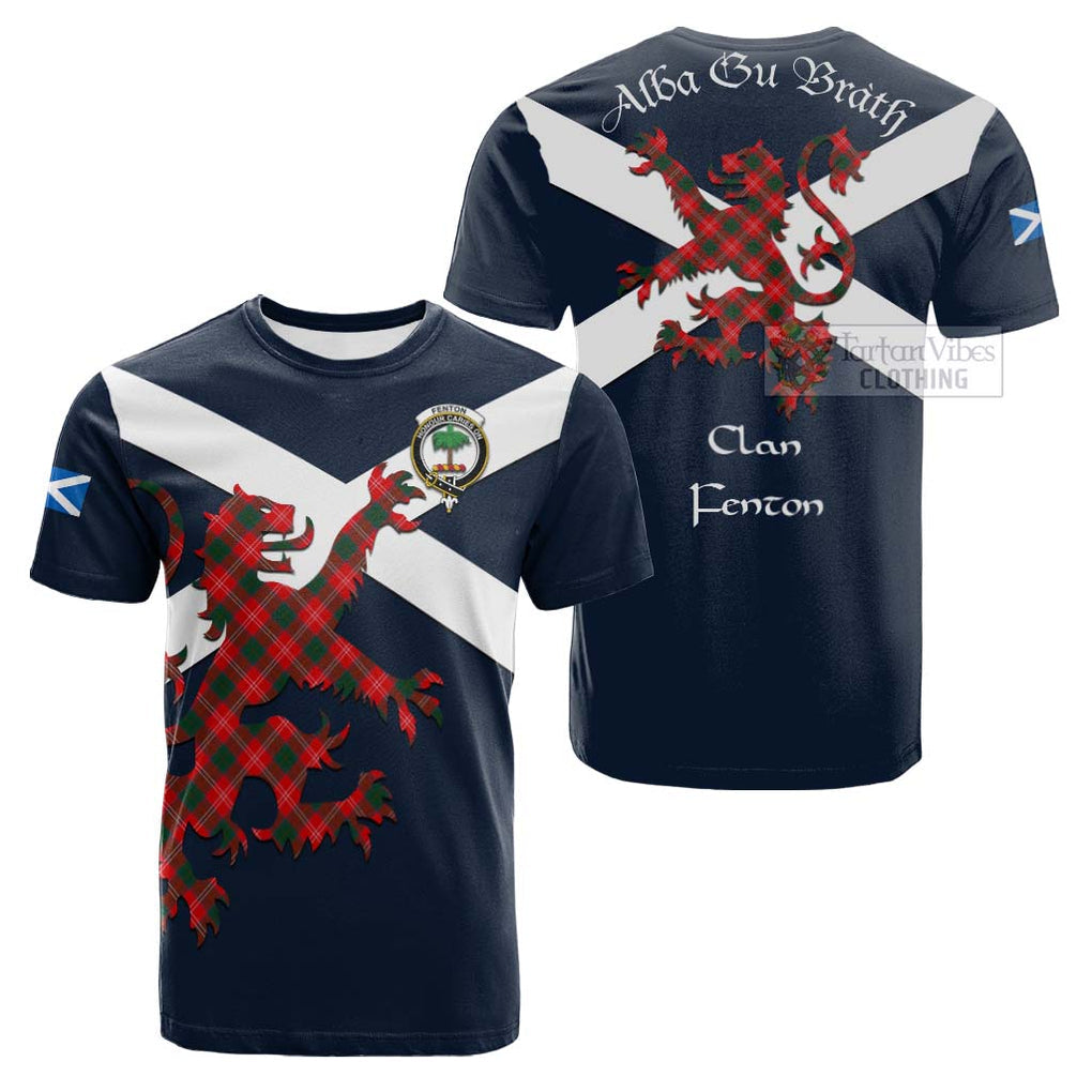 Tartan Vibes Clothing Fenton Tartan Lion Rampant Cotton T-shirt – Proudly Display Your Heritage with Alba Gu Brath and Clan Name