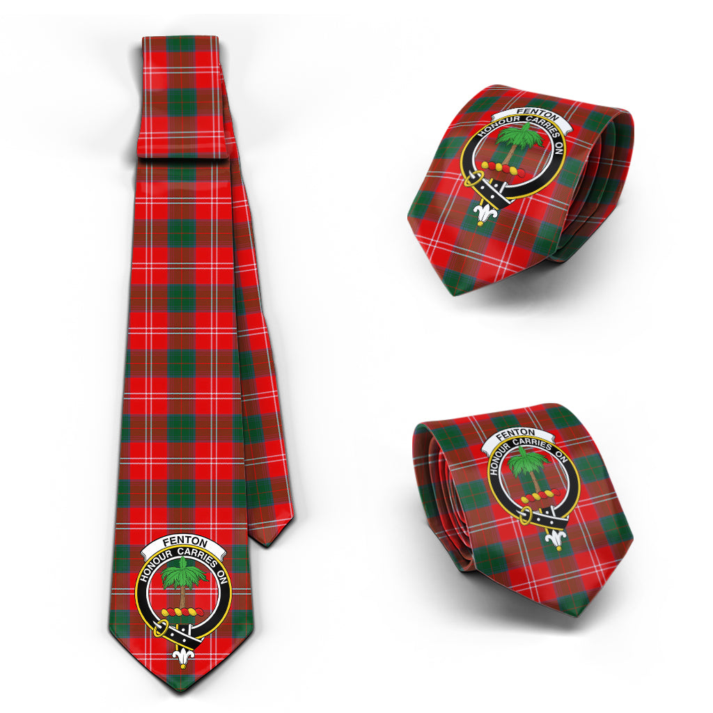 Fenton Tartan Classic Necktie with Family Crest Necktie One Size - Tartan Vibes Clothing