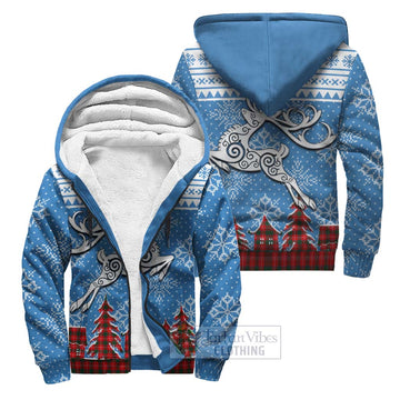 Fenton Clan Christmas Sherpa Hoodie Celtic Reindeer Style Unisex S - Tartan Vibes Clothing