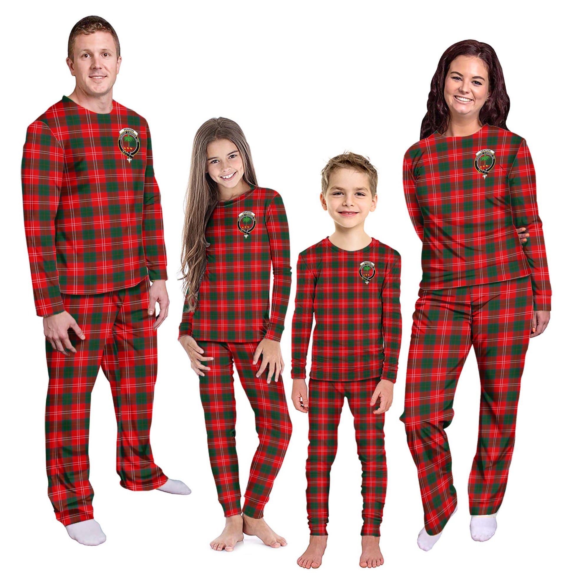 Fenton Tartan Pajamas Family Set with Family Crest Kid - Tartan Vibes Clothing