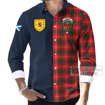 Fenton Tartan Long Sleeve Button Shirt Alba with Scottish Lion Royal Arm Half Style