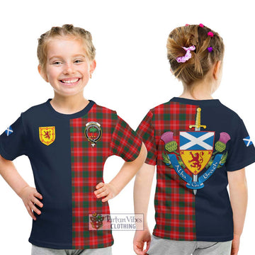 Fenton Tartan Kid T-Shirt Alba with Scottish Lion Royal Arm Half Style