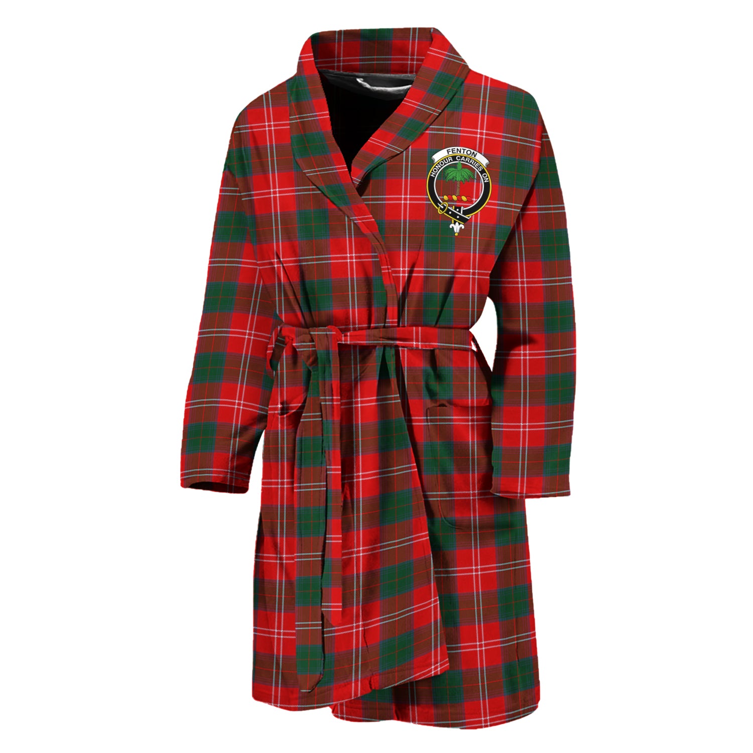 Fenton Tartan Bathrobe with Family Crest Unisex M - Tartan Vibes Clothing