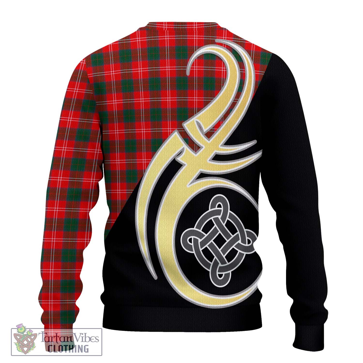 Fenton Tartan Knitted Sweater with Family Crest and Celtic Symbol Style - Tartan Vibes Clothing