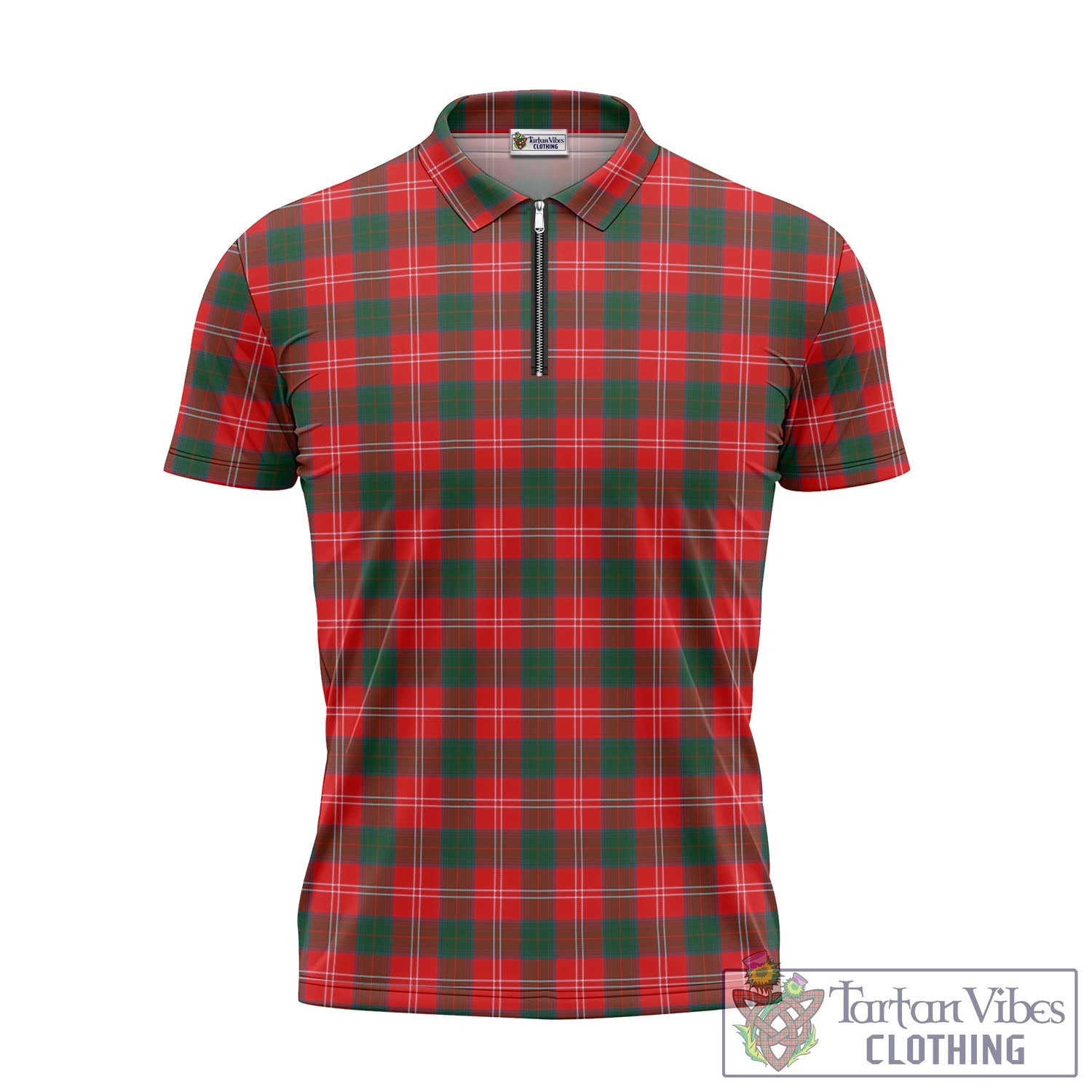 Tartan Vibes Clothing Fenton Tartan Zipper Polo Shirt