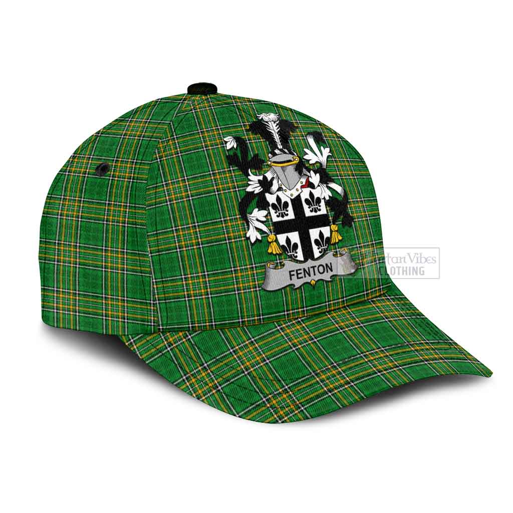 Tartan Vibes Clothing Fenton Irish Clan Tartan Classic Cap with Coat of Arms