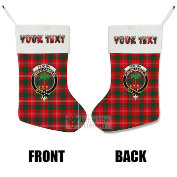 Fenton Tartan Family Crest Christmas Stocking with Personalized Text - Tartan Vibes Clothing
