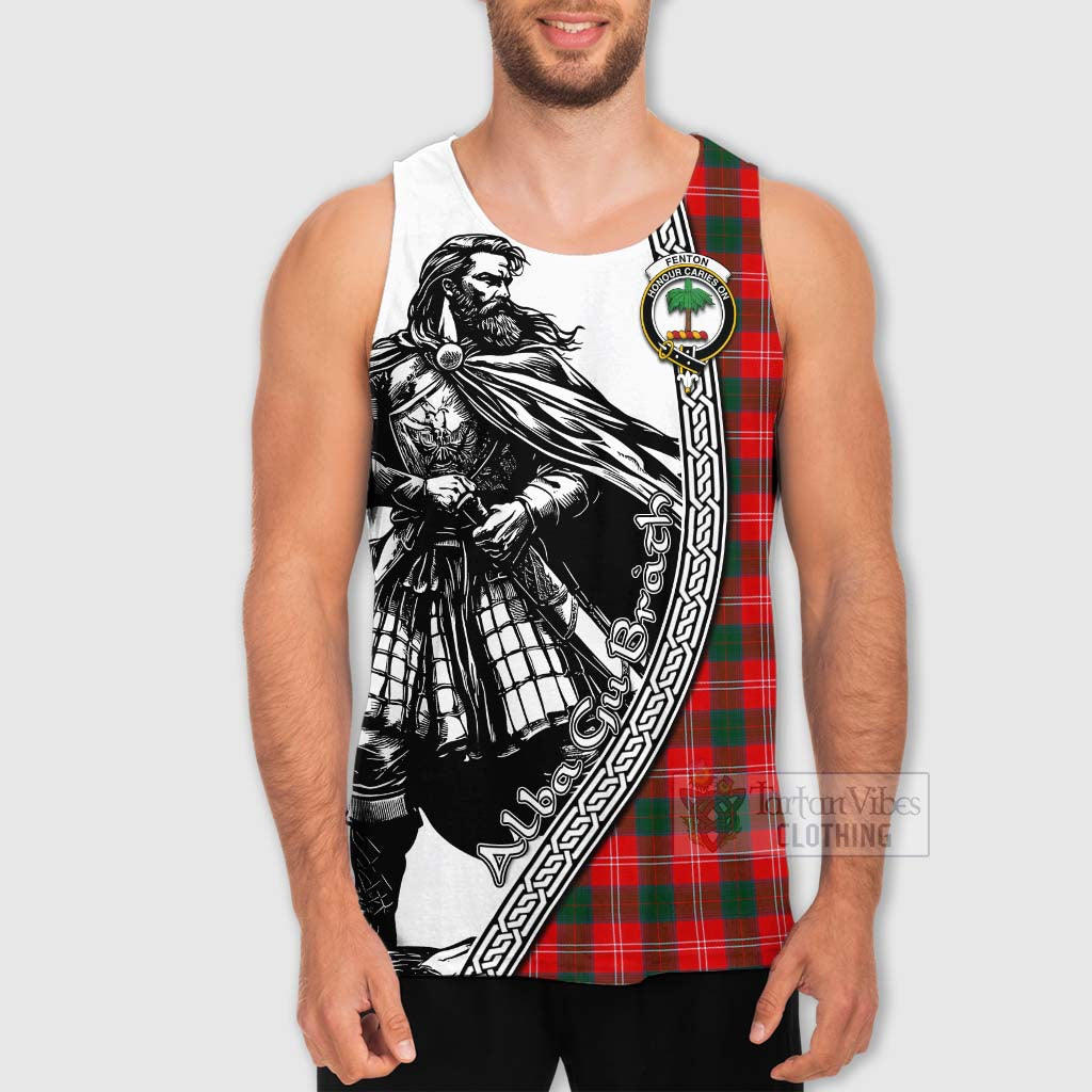 Tartan Vibes Clothing Fenton Tartan Clan Crest Men's Tank Top with Highlander Warrior Celtic Style