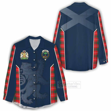 Fenton Tartan Women's Casual Shirt with Family Crest and Lion Rampant Vibes Sport Style