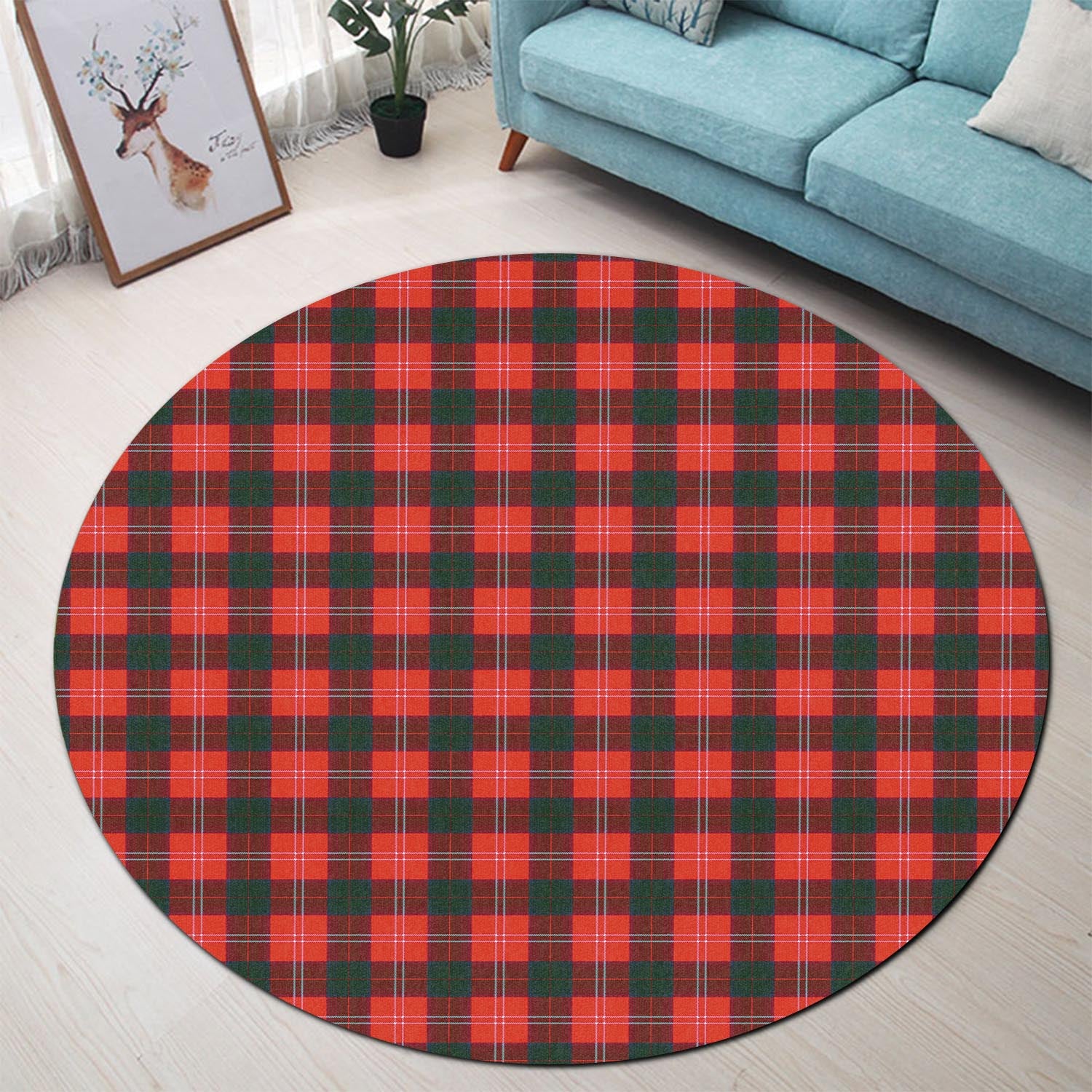 Fenton Tartan Round Rug - Tartanvibesclothing