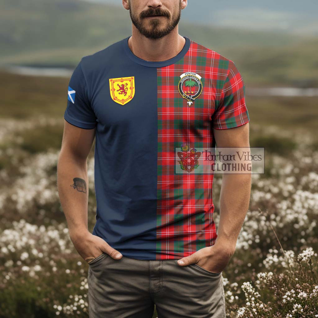 Tartan Vibes Clothing Fenton Tartan T-Shirt Alba with Scottish Lion Royal Arm Half Style