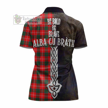 Fenton Tartan Family Crest Women's Polo Shirt Alba Gu Brath Be Brave Lion Ancient Style - Tartan Vibes Clothing