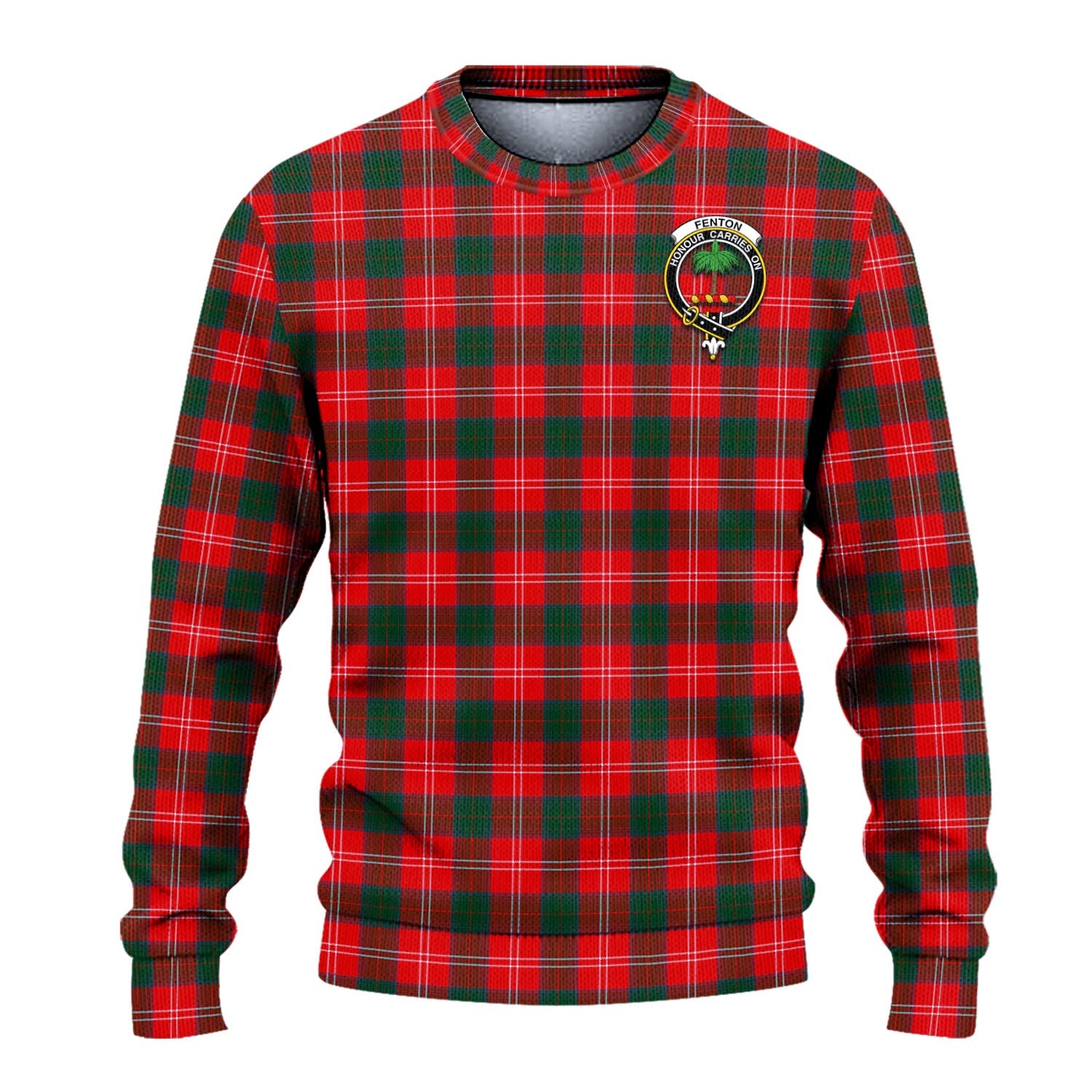 Fenton Tartan Knitted Sweater with Family Crest - Tartanvibesclothing