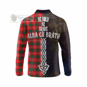 Fenton Tartan Family Crest Long Sleeve Polo Shirt Alba Gu Brath Be Brave Lion Ancient Style - Tartan Vibes Clothing