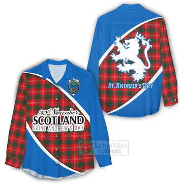 Fenton Family Crest Tartan Women's Casual Shirt Celebrate Saint Andrew's Day in Style