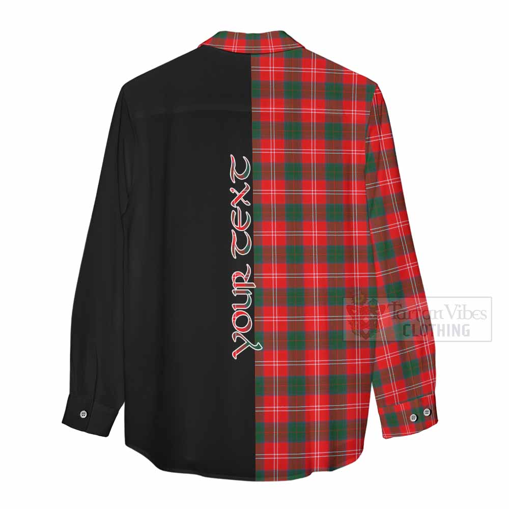 Tartan Vibes Clothing Fenton Tartan Women's Casual Shirt with Family Crest and Half Of Me Style