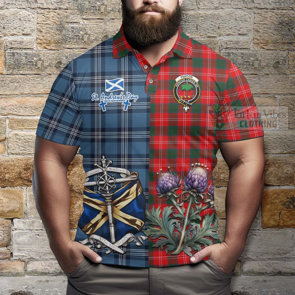 Tartan Vibes Clothing Fenton Tartan Polo Shirt Happy St. Andrew's Day Half Tartan Style