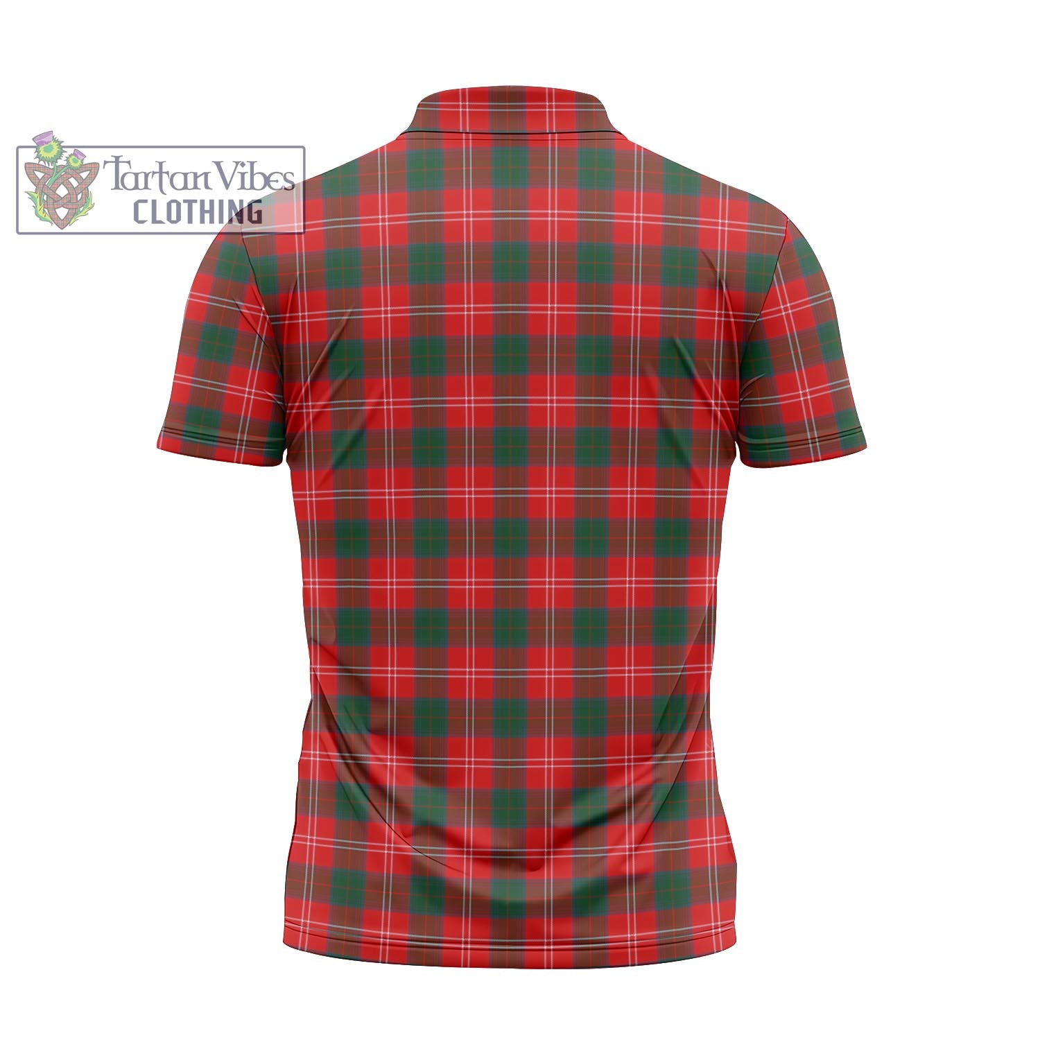 Tartan Vibes Clothing Fenton Tartan Zipper Polo Shirt with Family Crest