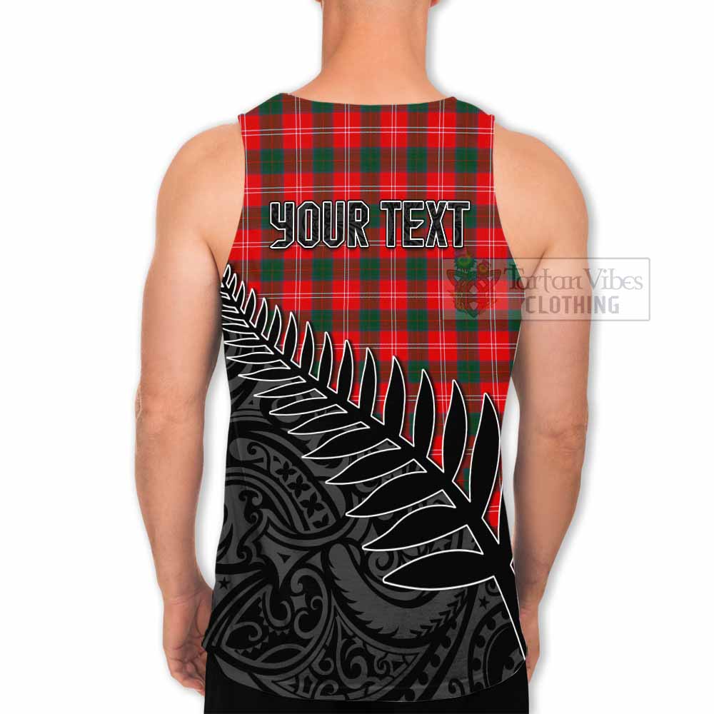 Tartan Vibes Clothing Fenton Crest Tartan Men's Tank Top with New Zealand Silver Fern Half Style