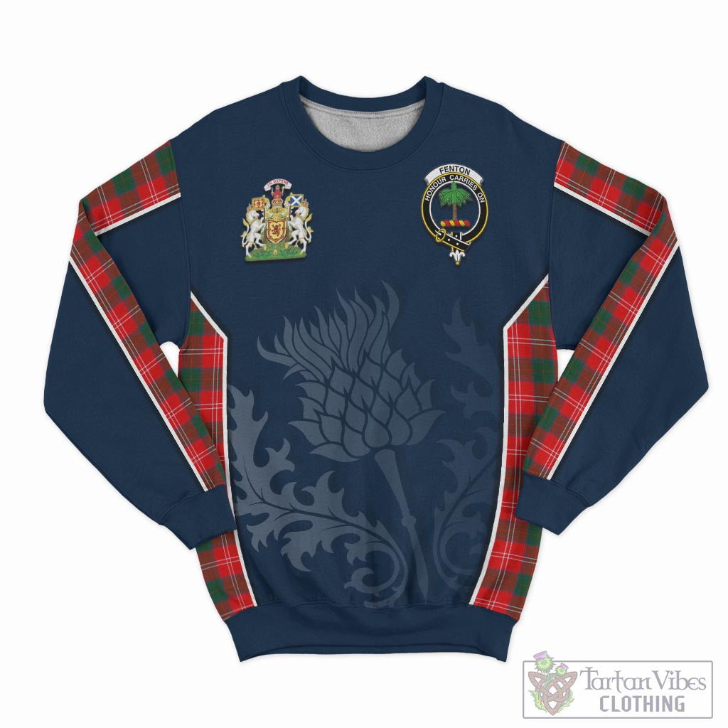 Tartan Vibes Clothing Fenton Tartan Sweatshirt with Family Crest and Scottish Thistle Vibes Sport Style