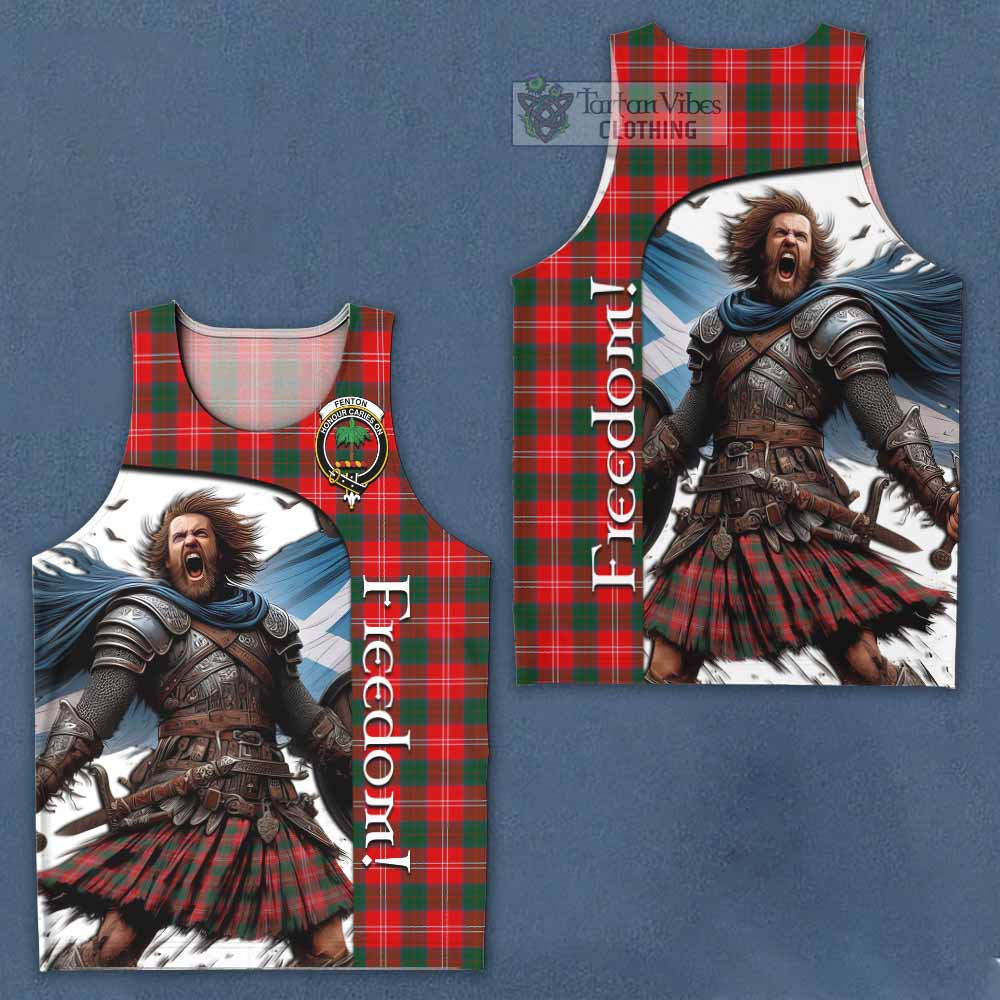 Tartan Vibes Clothing Fenton Crest Tartan Men's Tank Top Inspired by the Freedom of Scottish Warrior