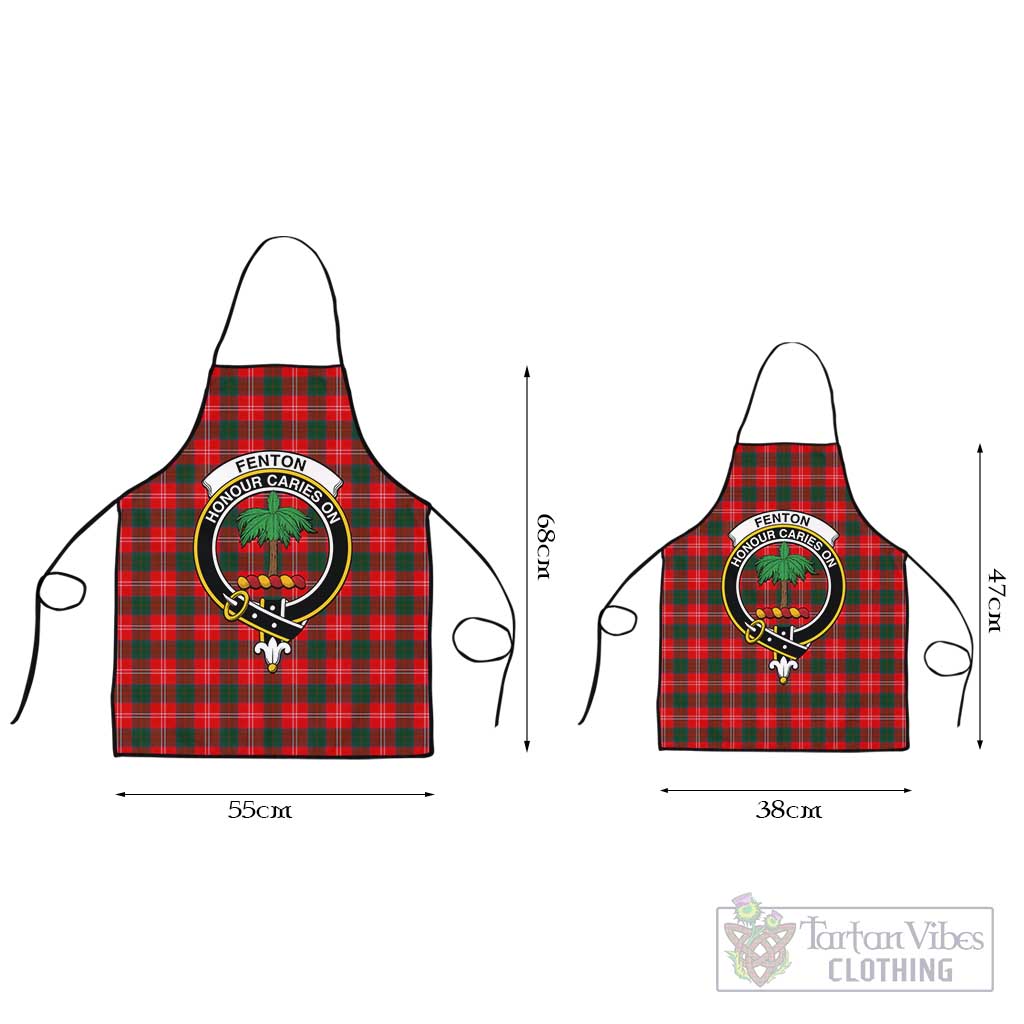 Fenton Tartan Apron with Family Crest Black L 55x68 cm - Tartan Vibes Clothing