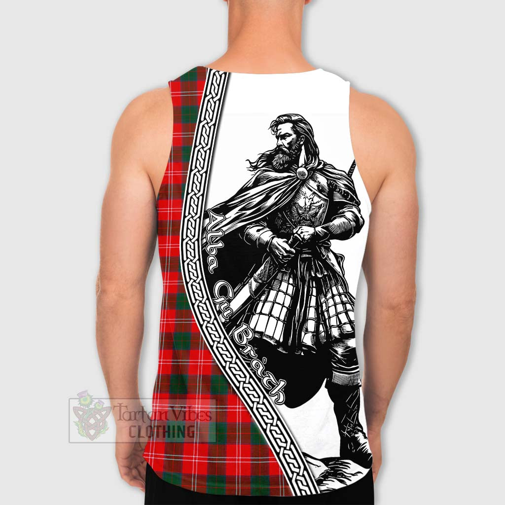 Tartan Vibes Clothing Fenton Tartan Clan Crest Men's Tank Top with Highlander Warrior Celtic Style