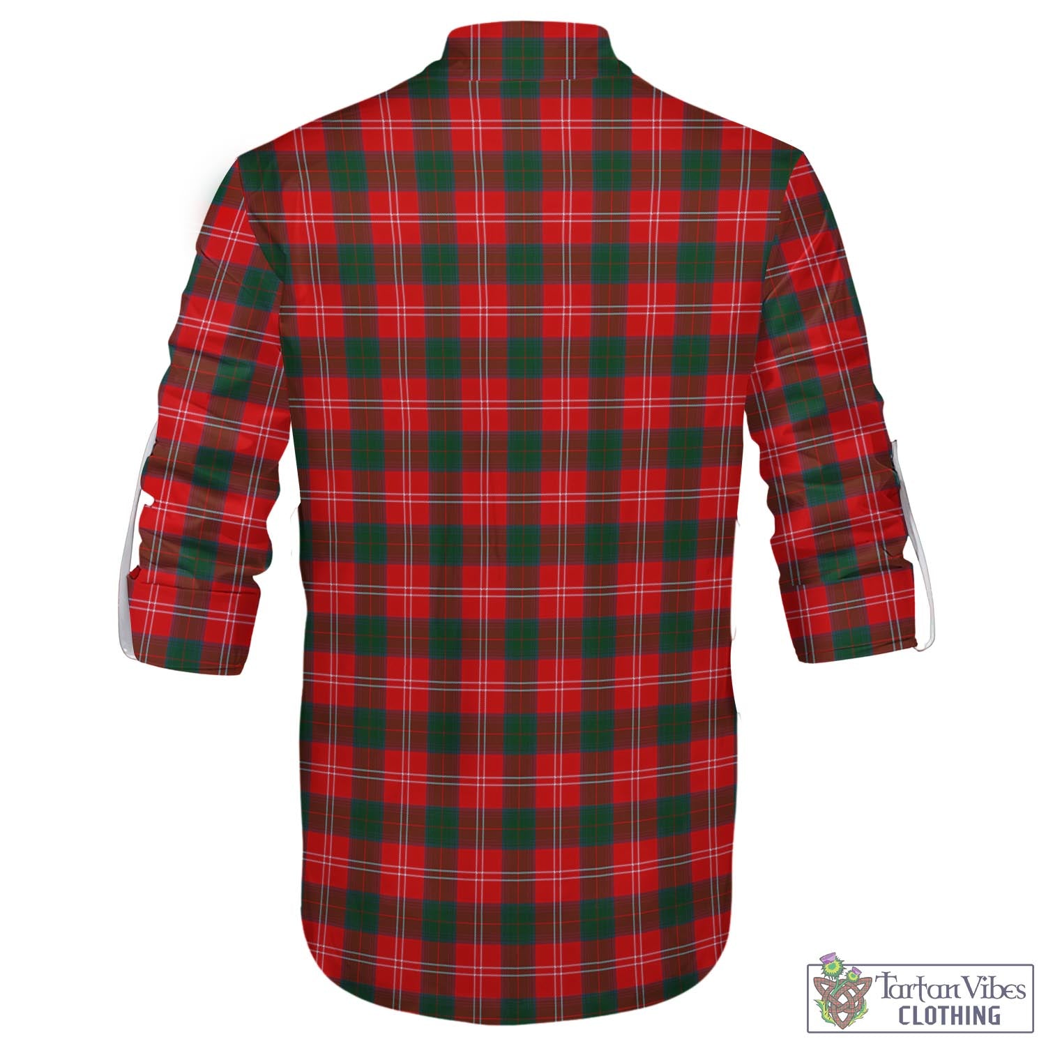 Tartan Vibes Clothing Fenton Tartan Men's Scottish Traditional Jacobite Ghillie Kilt Shirt with Family Crest