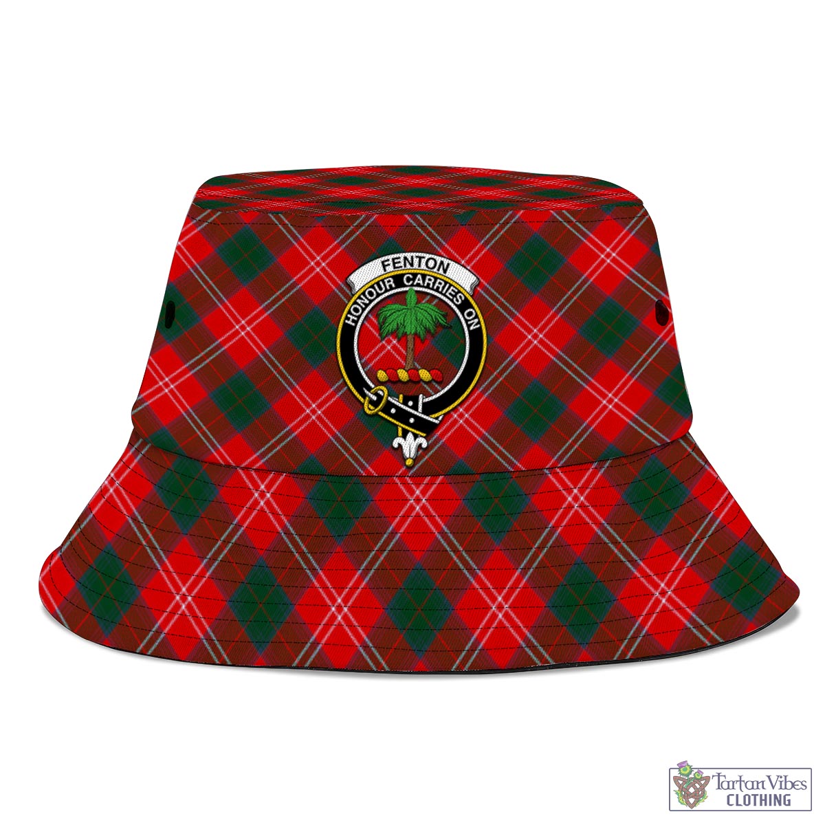 Tartan Vibes Clothing Fenton Tartan Bucket Hat with Family Crest