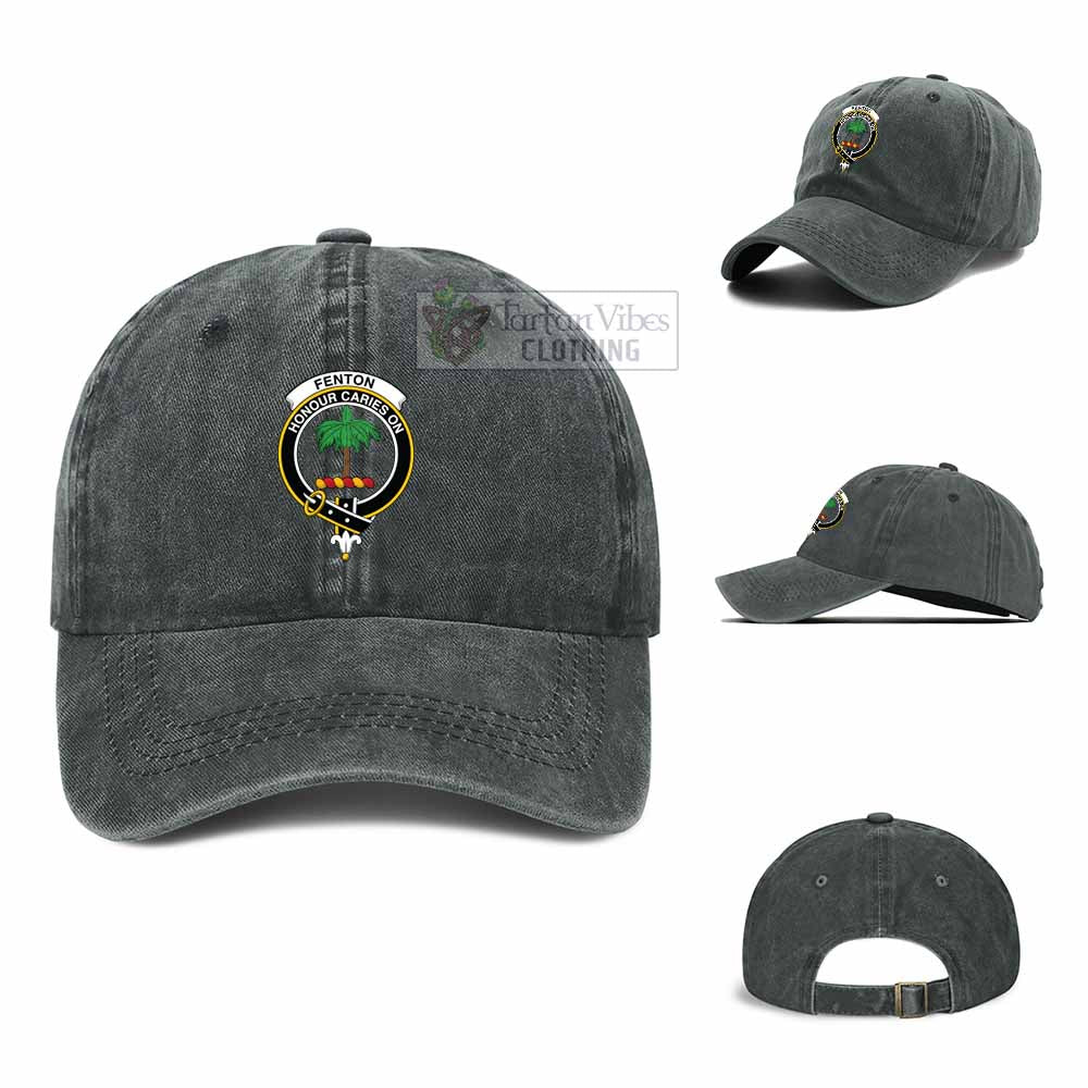 Fenton Family Crest Denim Baseball Cap - 2D-tartanvibesclothing
