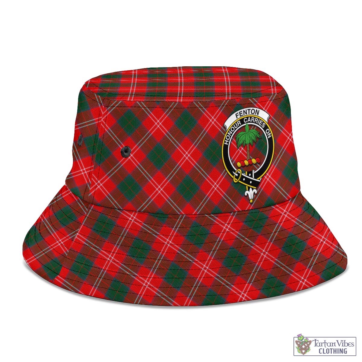 Tartan Vibes Clothing Fenton Tartan Bucket Hat with Family Crest