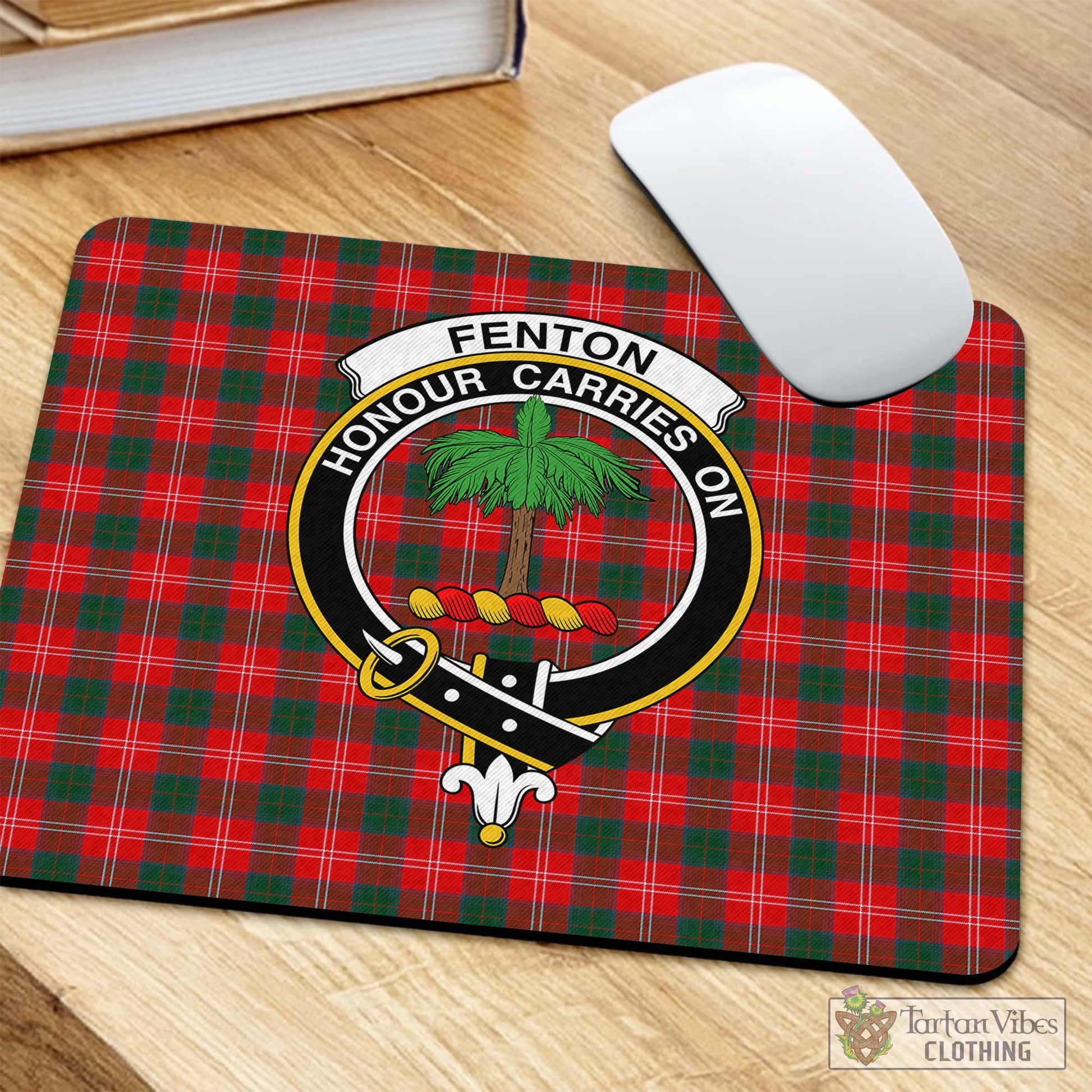 Tartan Vibes Clothing Fenton Tartan Mouse Pad with Family Crest