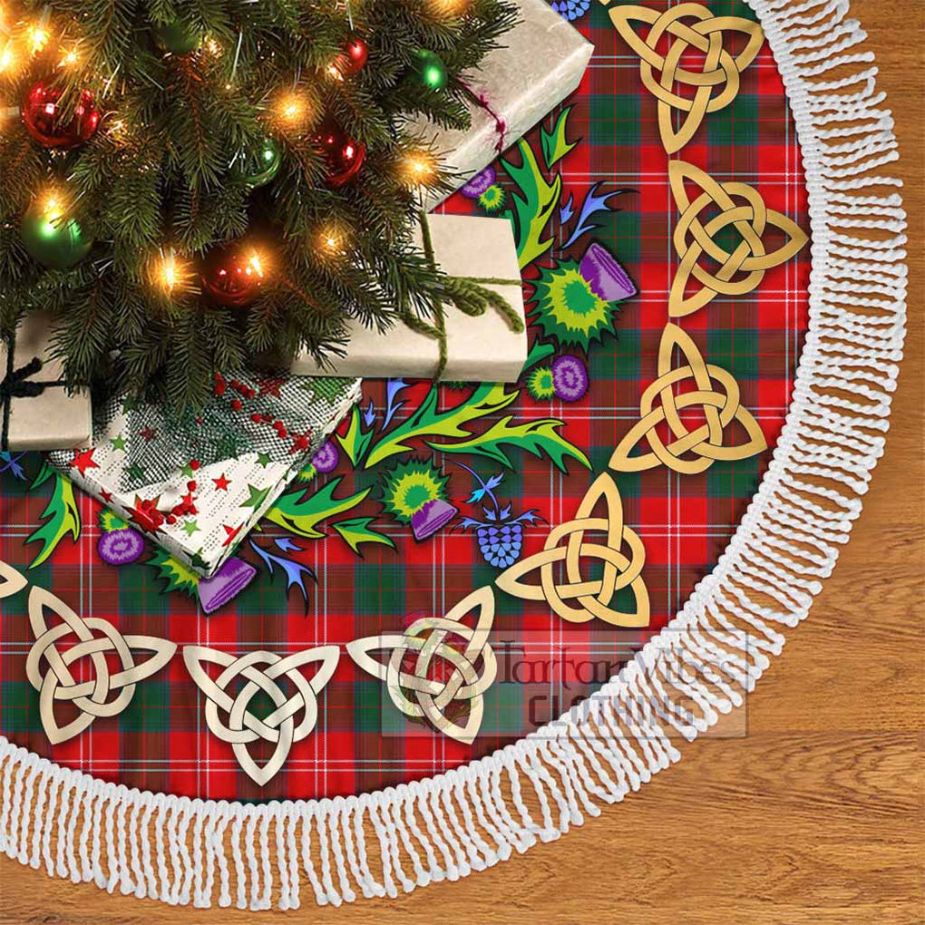 Fenton Tartan Christmas Tree Skirt with Thistle Celtic Knot Style - Tartan Vibes Clothing