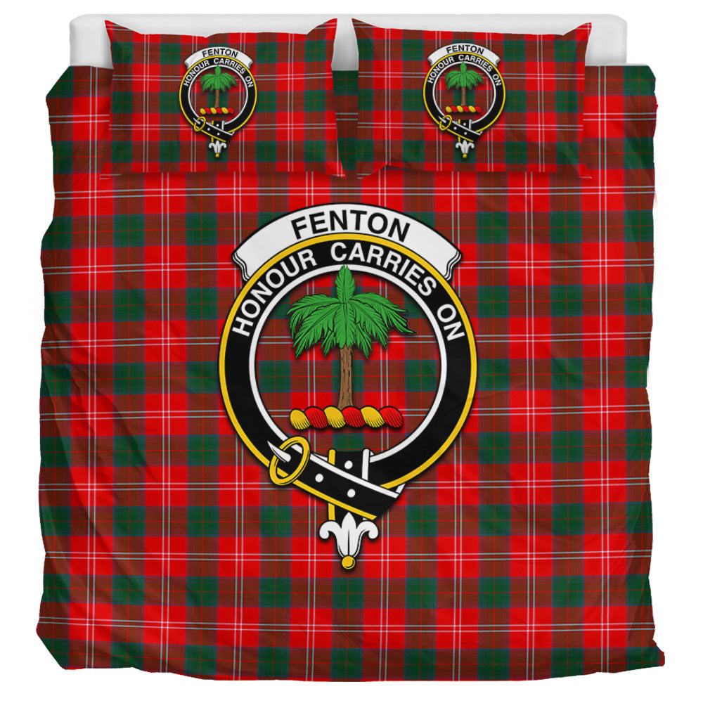 Fenton Tartan Bedding Set with Family Crest - Tartan Vibes Clothing