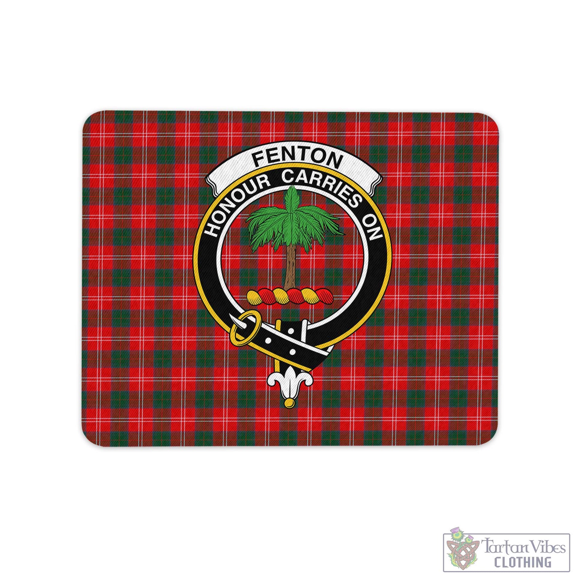 Tartan Vibes Clothing Fenton Tartan Mouse Pad with Family Crest