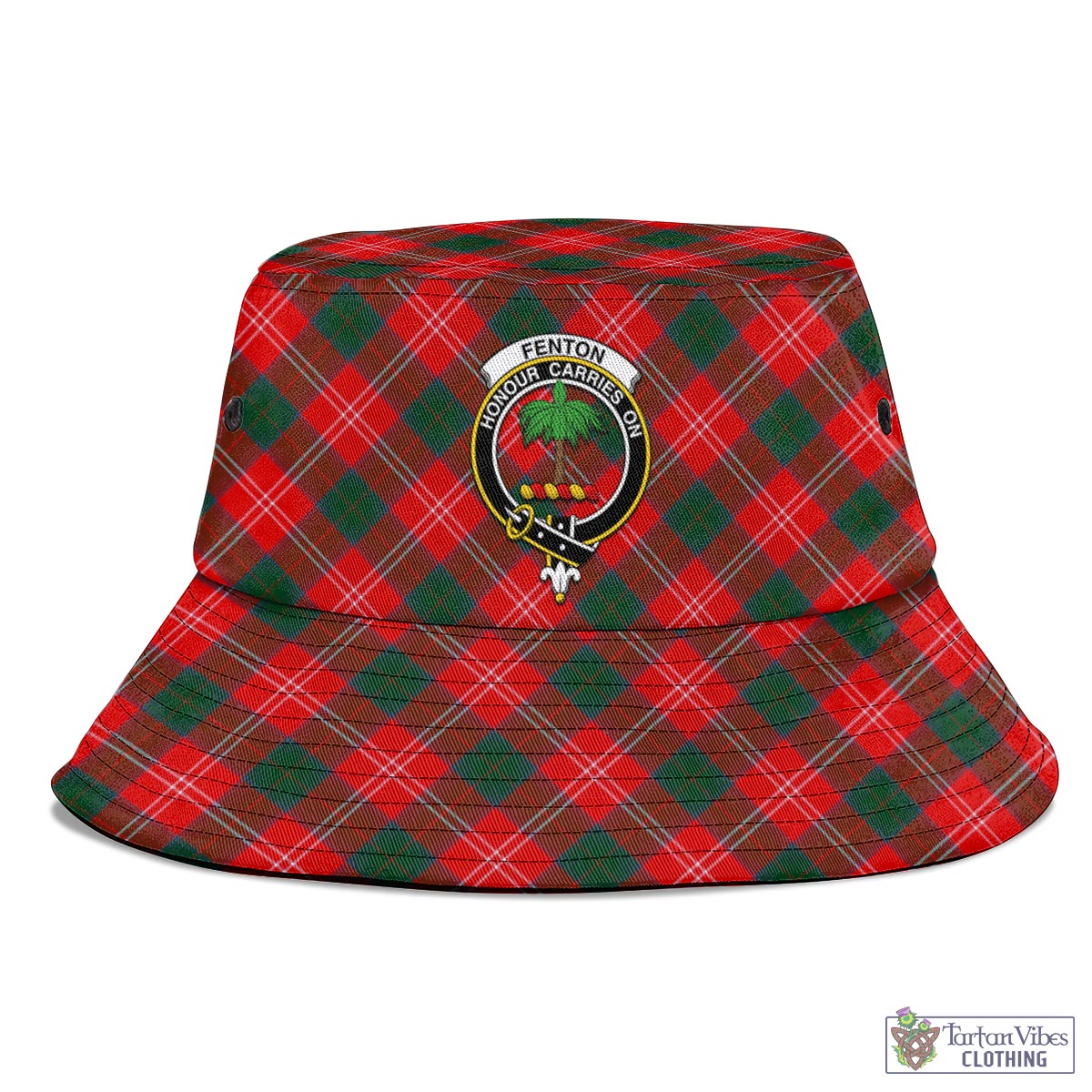 Tartan Vibes Clothing Fenton Tartan Bucket Hat with Family Crest