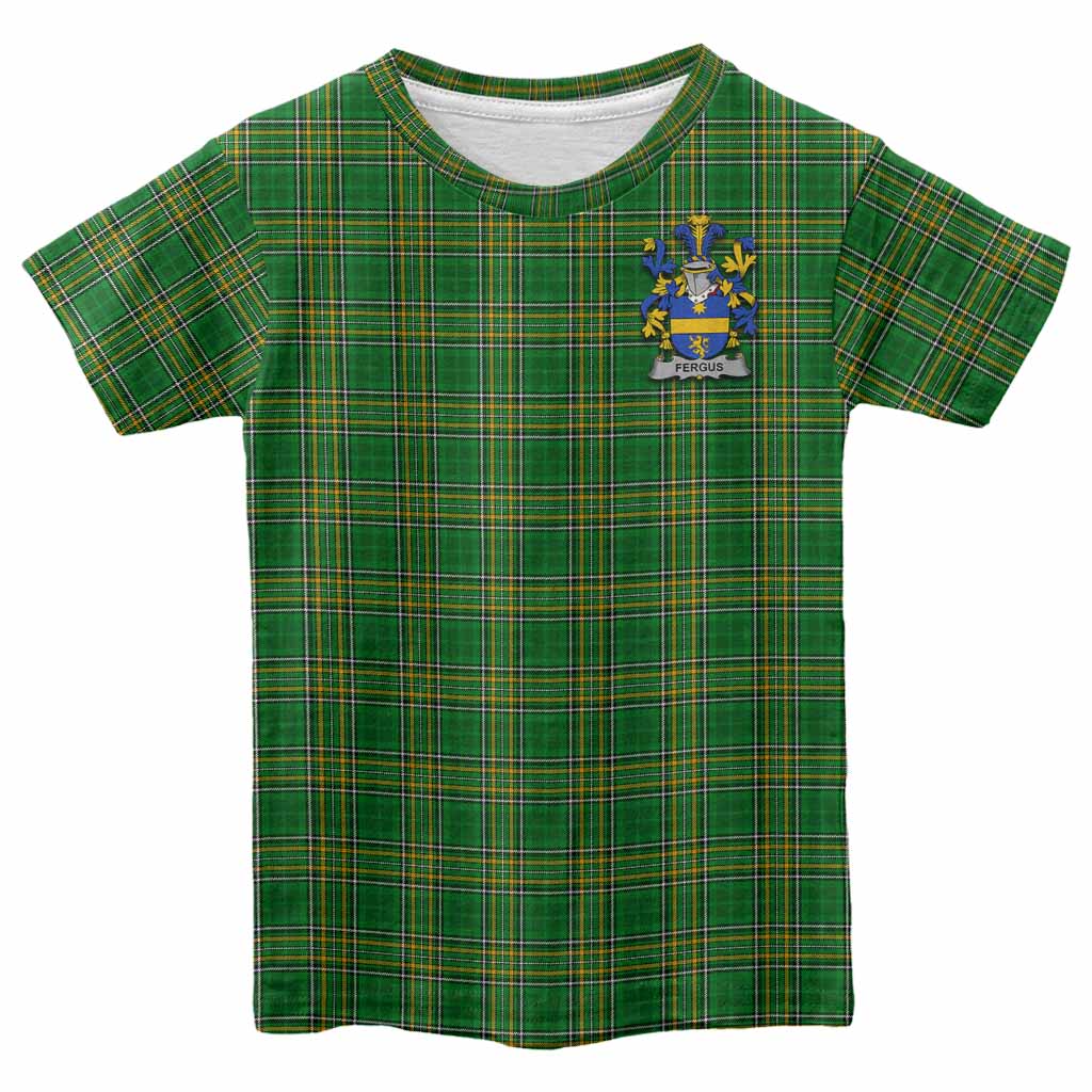 Fergus Irish Clan Tartan Kid T-Shirt with Coat of Arms Youth XL Size14 - Tartan Vibes Clothing