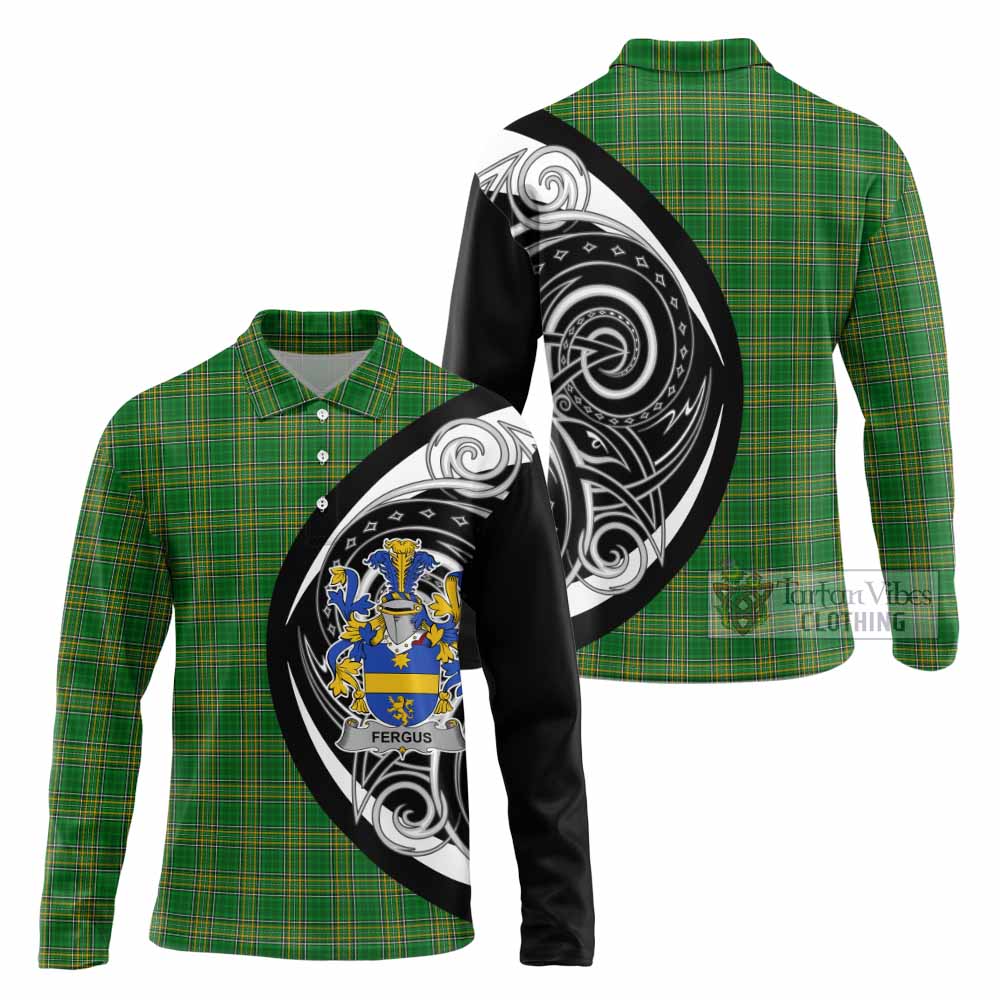 Fergus Irish Clan Long Sleeve Polo Shirt Celtic Circle Style - Tartan Vibes Clothing