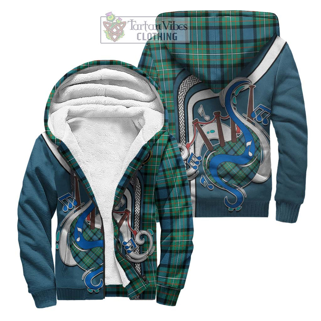 Ferguson (Fergusson) Tartan Sherpa Hoodie with Epic Bagpipe Style Unisex S - Tartanvibesclothing Shop