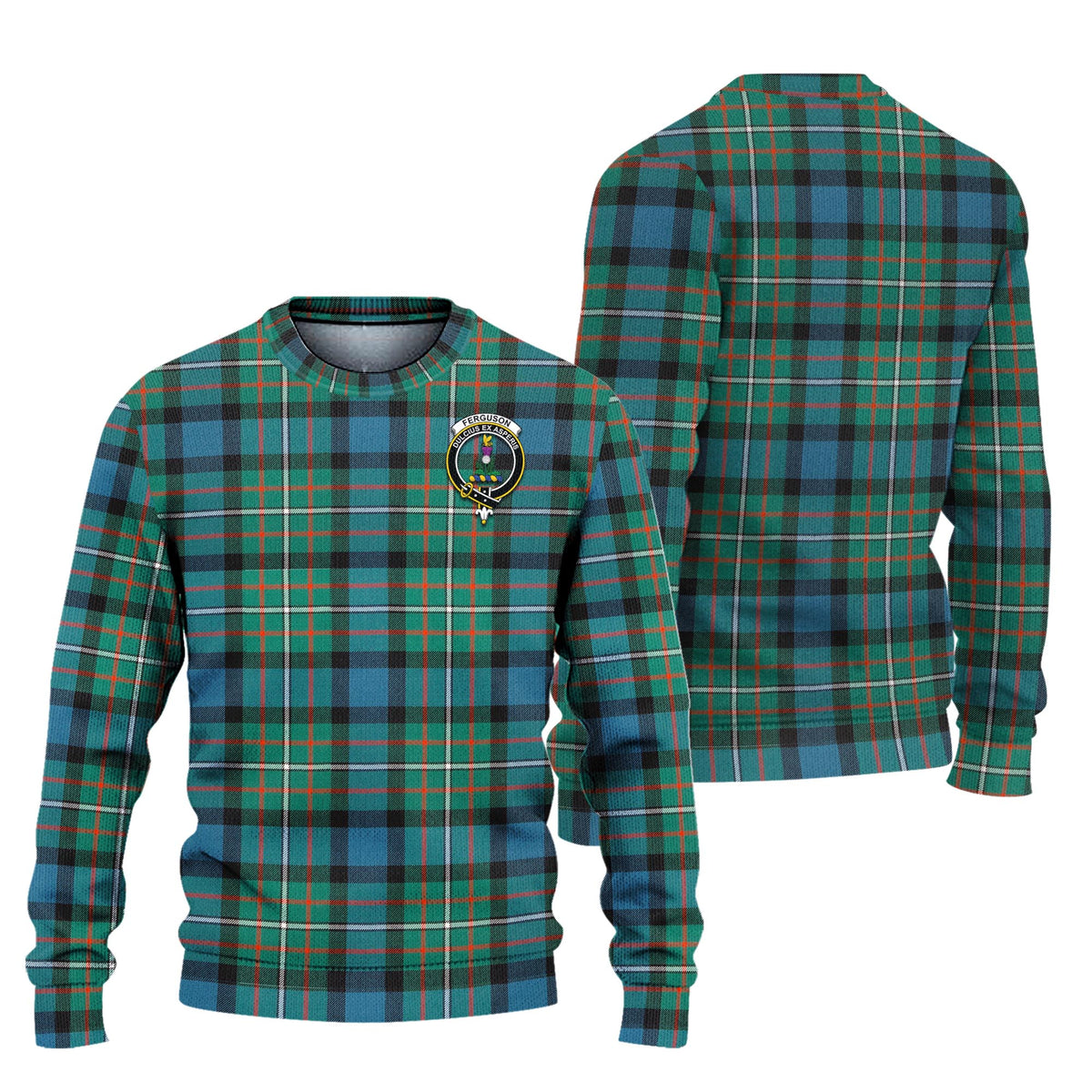 Ferguson (Fergusson) Tartan Ugly Sweater with Family Crest Unisex - Tartan Vibes Clothing