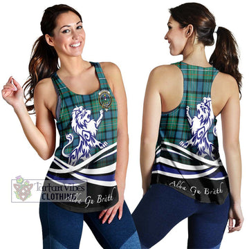 Ferguson (Fergusson) Tartan Women's Racerback Tanks with Alba Gu Brath Regal Lion Emblem 4XL - Tartan Vibes Clothing