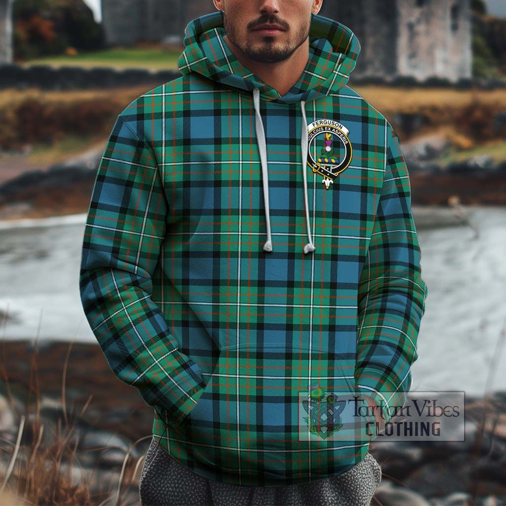 Ferguson (Fergusson) Tartan Cotton Hoodie with Family Crest Pullover Hoodie XS - Tartan Vibes Clothing