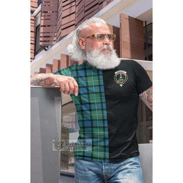 Ferguson (Fergusson) Tartan Cotton T-shirt with Family Crest and Half Of Me Style