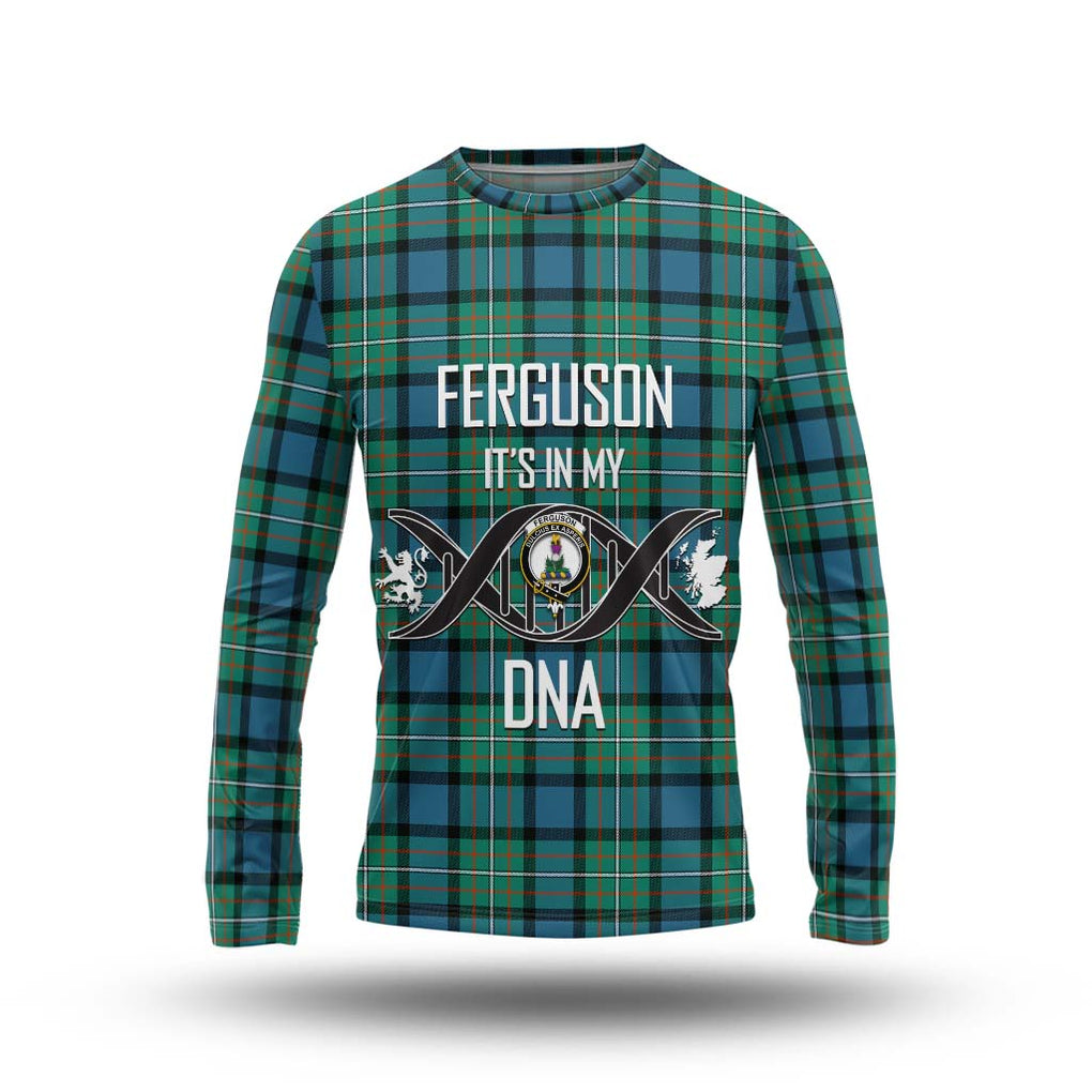 Ferguson (Fergusson) Tartan Long Sleeve T-Shirt with Family Crest DNA In Me Style Unisex - Tartanvibesclothing Shop