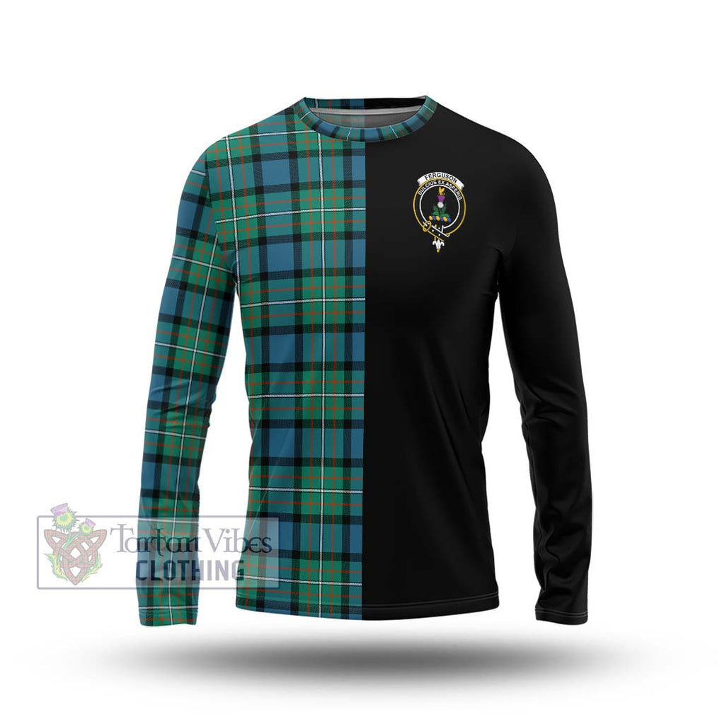 Ferguson (Fergusson) Tartan Long Sleeve T-Shirt with Family Crest and Half Of Me Style Unisex - Tartanvibesclothing Shop