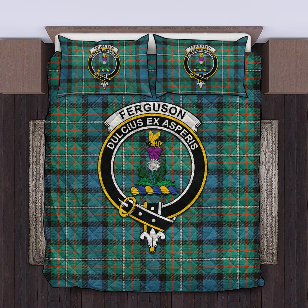 Ferguson (Fergusson) Tartan Quilt Bed Set with Family Crest Twin - Tartan Vibes Clothing