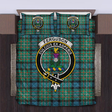 Ferguson (Fergusson) Tartan Quilt Bed Set with Family Crest