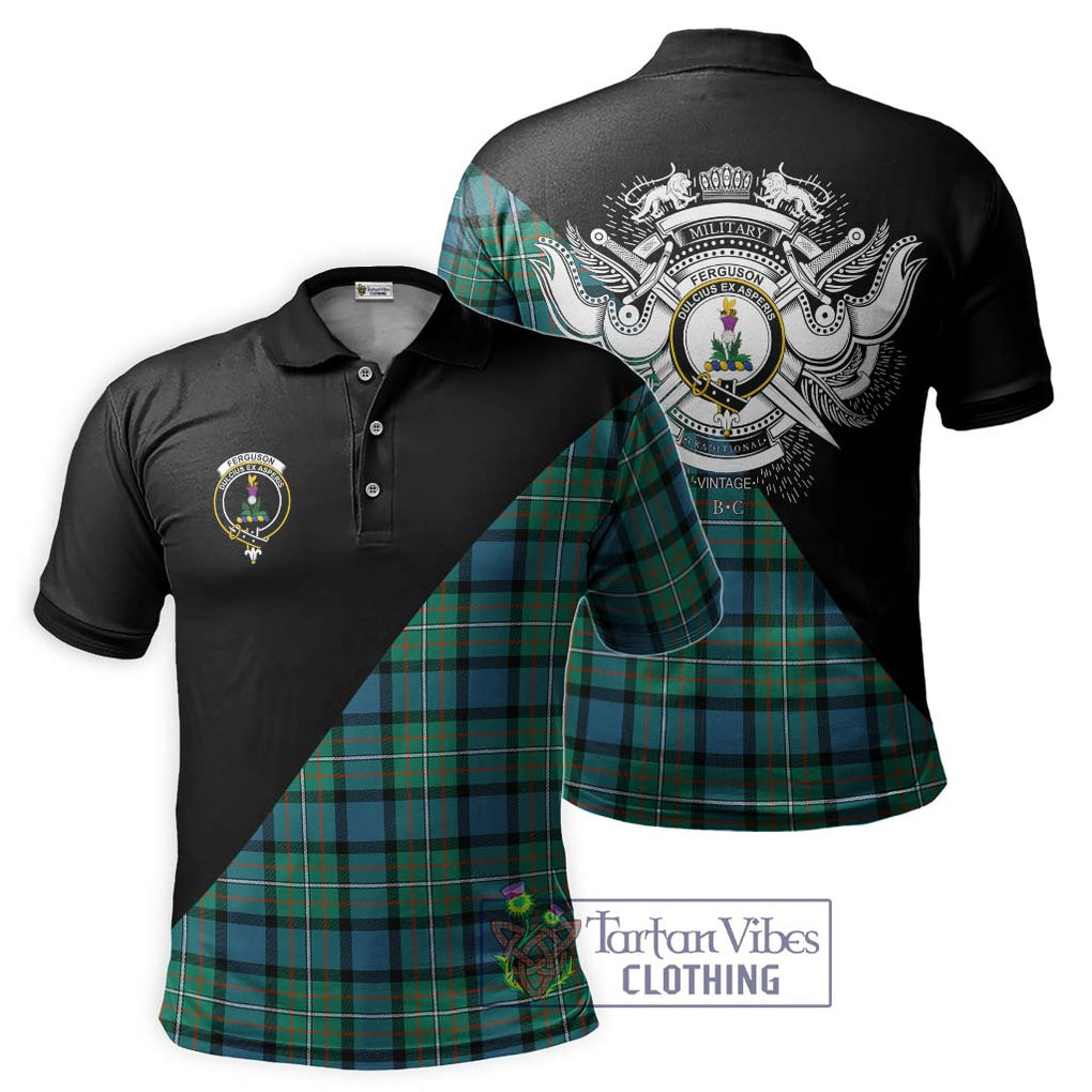 Ferguson (Fergusson) Tartan Polo Shirt with Family Crest and Military Logo Style Kid - Tartan Vibes Clothing