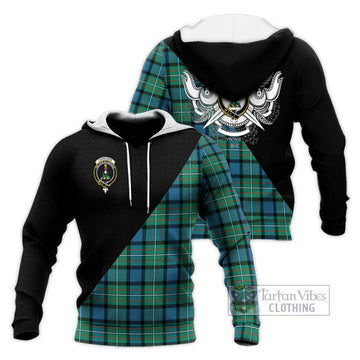 Ferguson (Fergusson) Tartan Knitted Hoodie with Family Crest and Military Logo Style