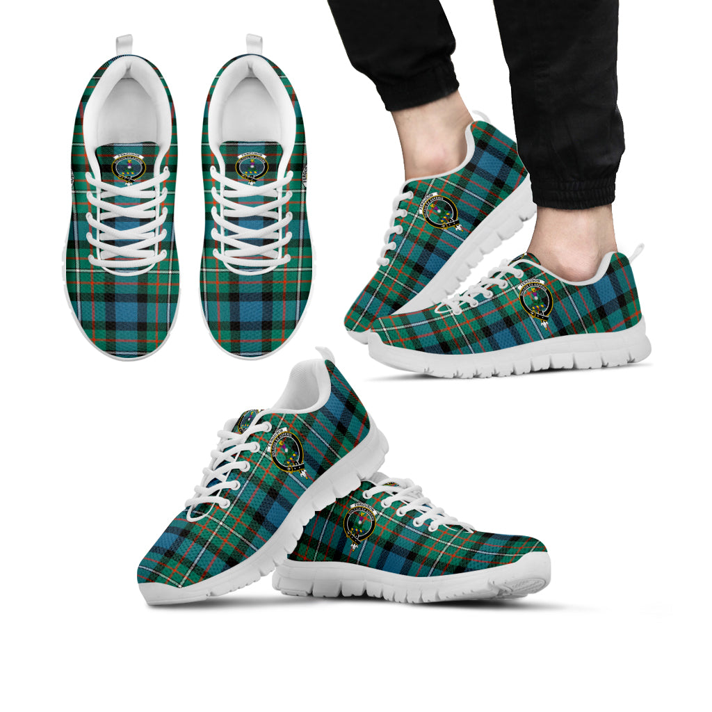 Ferguson (Fergusson) Tartan Sneakers with Family Crest Kid's Sneakers - Tartan Vibes Clothing